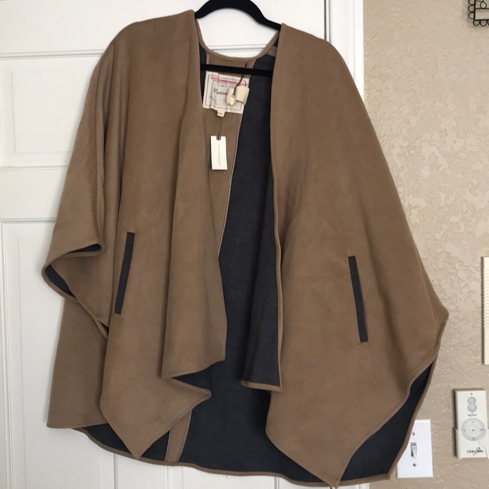 Brand New tan and grey pancho from Anthropologie